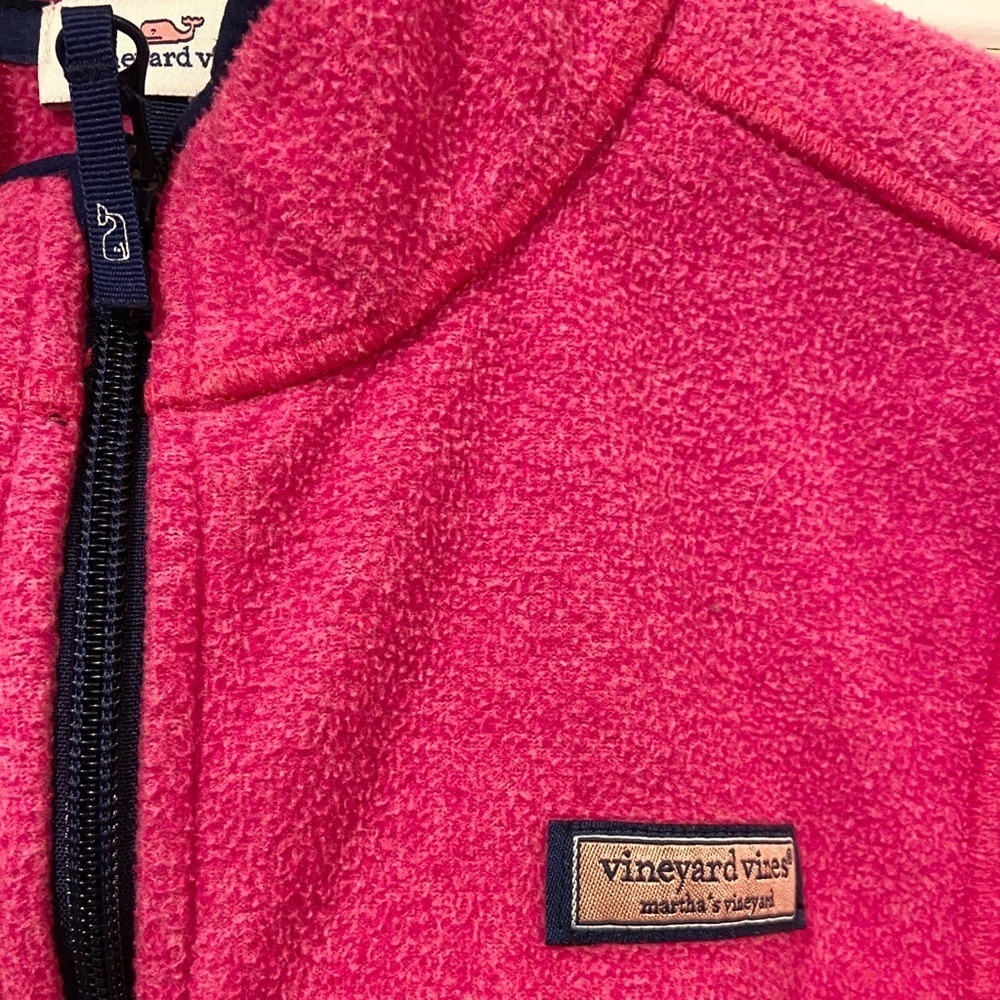 Vineyard Vines Fuchsia Pink Fleece Zip Up - Picture 2 of 8